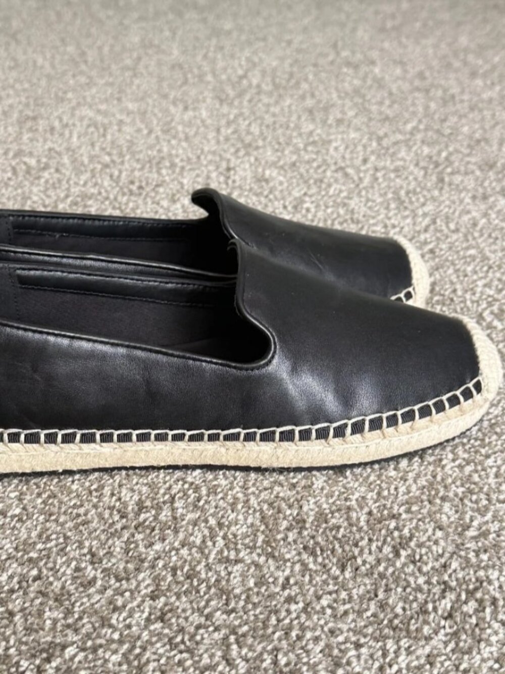 DKNY Mallandra Women's Black Leather Slip-On Espadrille Flats Shoes Sz 8 US NWT - Picture 4 of 15